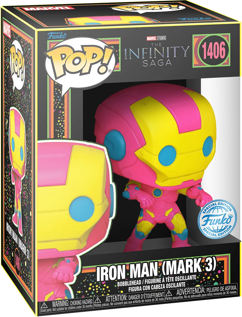 FUN82377 Marvel Comics - Iron Man MkIII (Infinity Saga) US Exclusive Black Light Pop! Vinyl [RS] - Funko - Titan Pop Culture