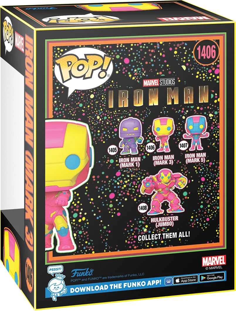 FUN82377 Marvel Comics - Iron Man MkIII (Infinity Saga) US Exclusive Black Light Pop! Vinyl [RS] - Funko - Titan Pop Culture