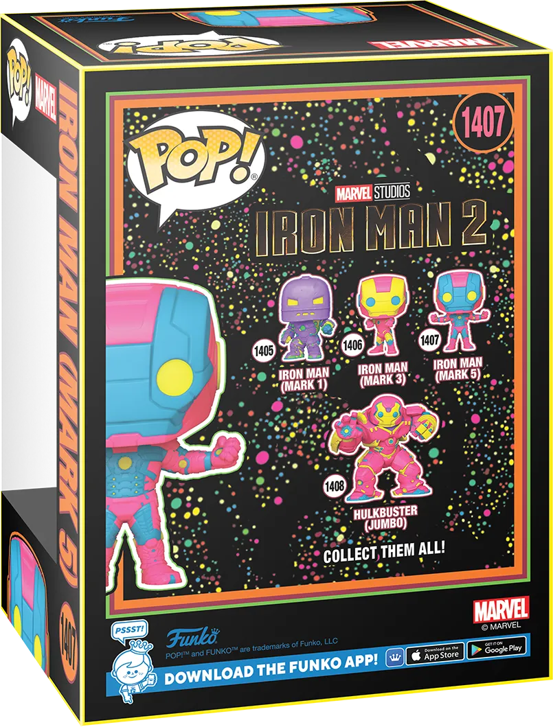 FUN82378 Marvel Comics - Iron Man MkV (Infinity Saga) US Exclusive Black Light Pop! Vinyl [RS] - Funko - Titan Pop Culture