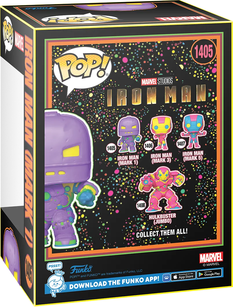 FUN82379 Marvel Comics - Iron Man MkI (Infinity Saga) US Exclusive Black Light Pop! Vinyl [RS] - Funko - Titan Pop Culture