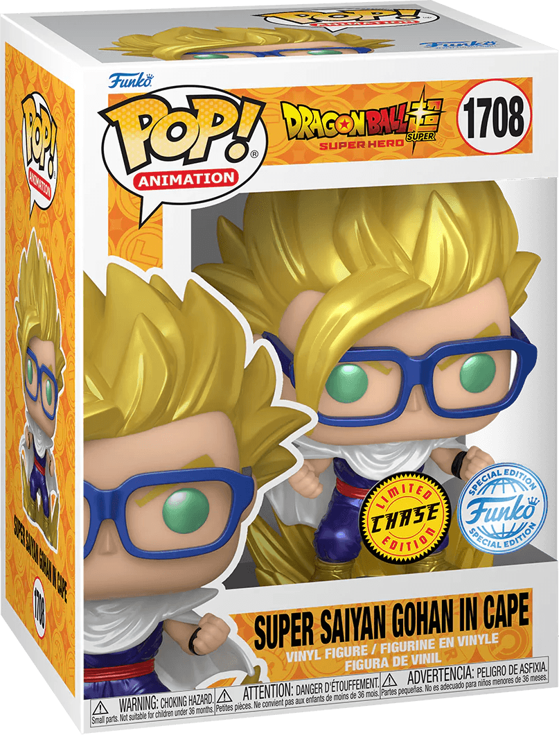 FUN82464BUNDLE Dragon Ball Super: Super Hero - Gohan in Cape US Exclusive Pop! Vinyl Chase Bundle / Case [RS] - Funko - Titan Pop Culture