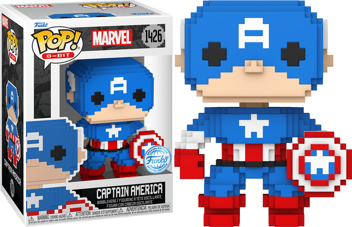 FUN82700 Marvel: 8-Bit - Captain America 8-Bit Pop! [RS] - Funko - Titan Pop Culture