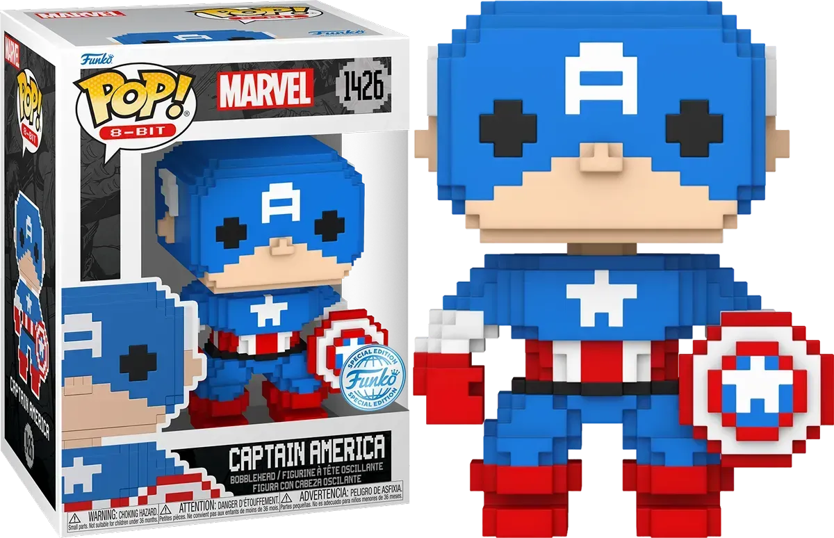 FUN82700 Marvel: 8-Bit - Captain America 8-Bit Pop! [RS] - Funko - Titan Pop Culture