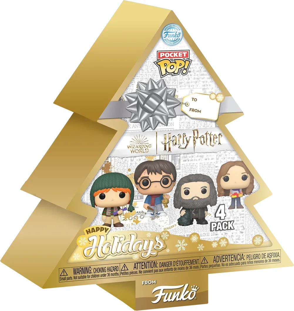 FUN82706 Harry Potter - Tree Holiday US Exclusive Pocket Pop! 4-Pack [RS] - Funko - Titan Pop Culture