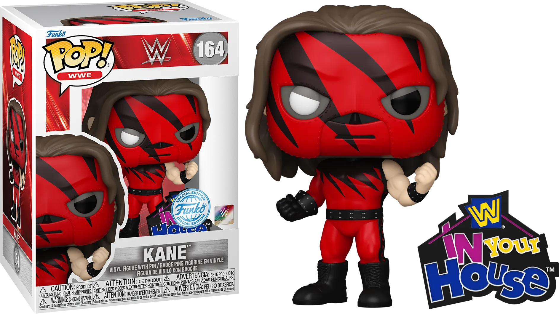 FUN82770 WWE - Kane Pop! Vinyl with Enamel Pin - Funko - Titan Pop Culture