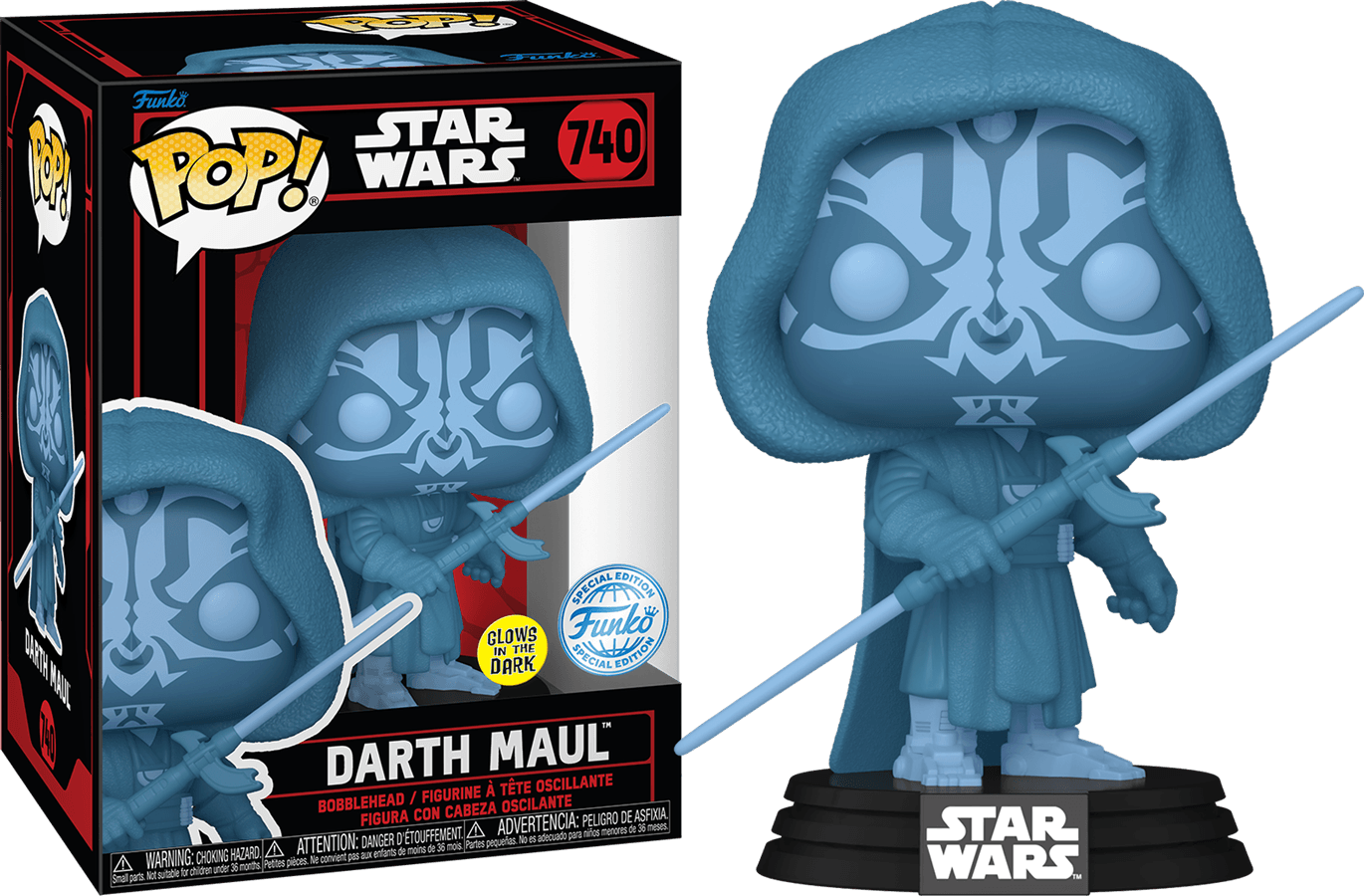 FUN82771 Star Wars: Darkside - Darth Maul (Hologram) US Exclusive Glow Pop! Vinyl [RS] - Funko - Titan Pop Culture