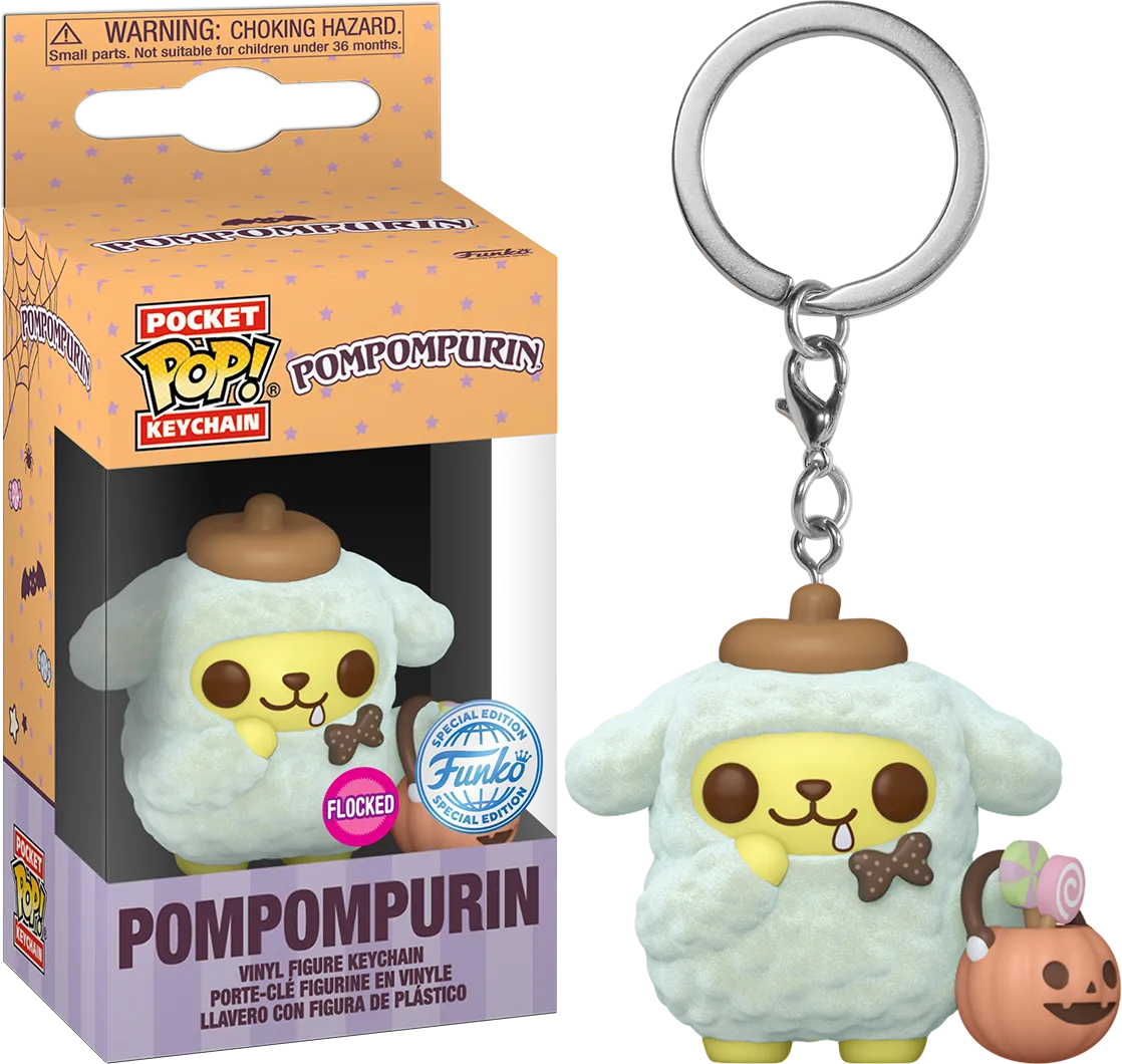 FUN82811 Sanrio - Pompompurin (Halloween) US Exclusive Flocked Pop! Keychain [RS] - Funko - Titan Pop Culture