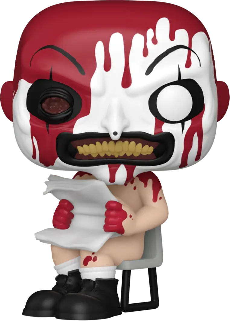 FUN82851 Terrifier - Art the Clown Sitting (Bloody) US Exclusive Pop! Vinyl [RS] - Funko TBA - Titan Pop Culture