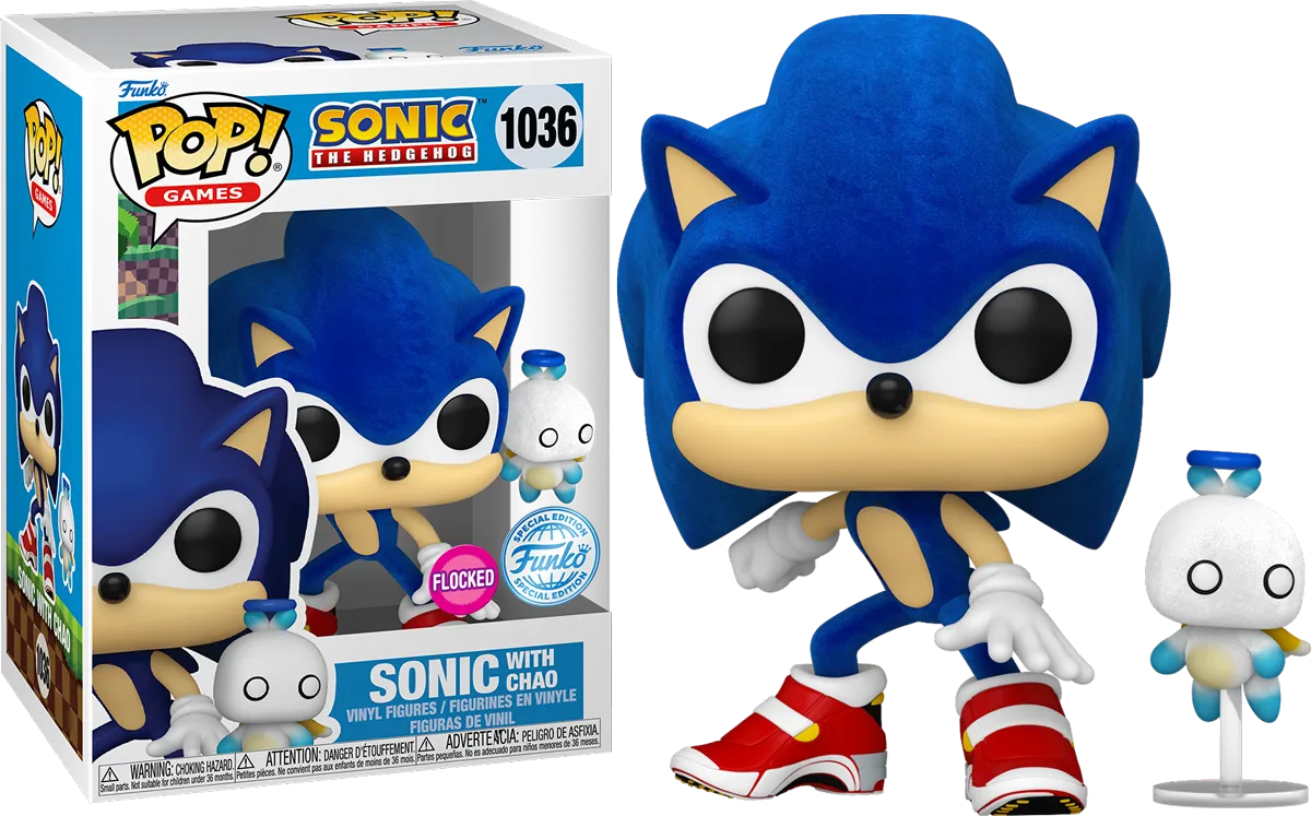 FUN82858 Sonic the Hedgehog - Sonic with Hero Chau Flocked US Exclusive Pop! Vinyl [RS] - Funko - Titan Pop Culture