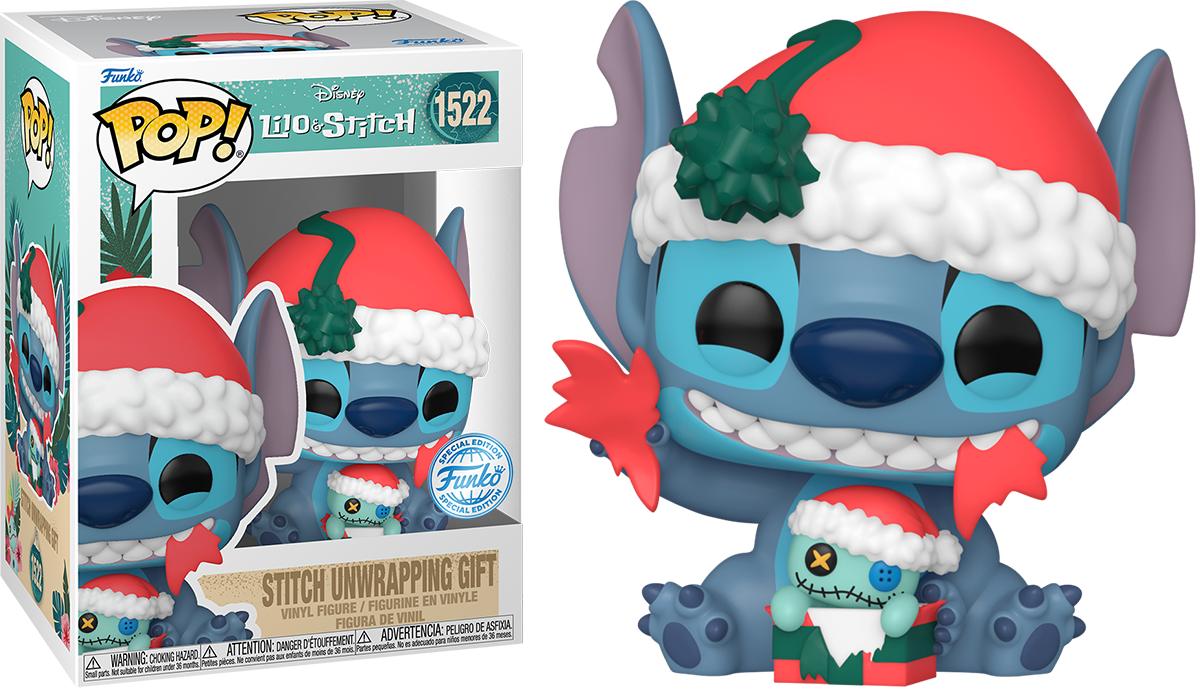 FUN82860 Lilo & Stitch - Stitch Unwrapping Gift US Exclusive Pop! Vinyl [RS] - Funko - Titan Pop Culture