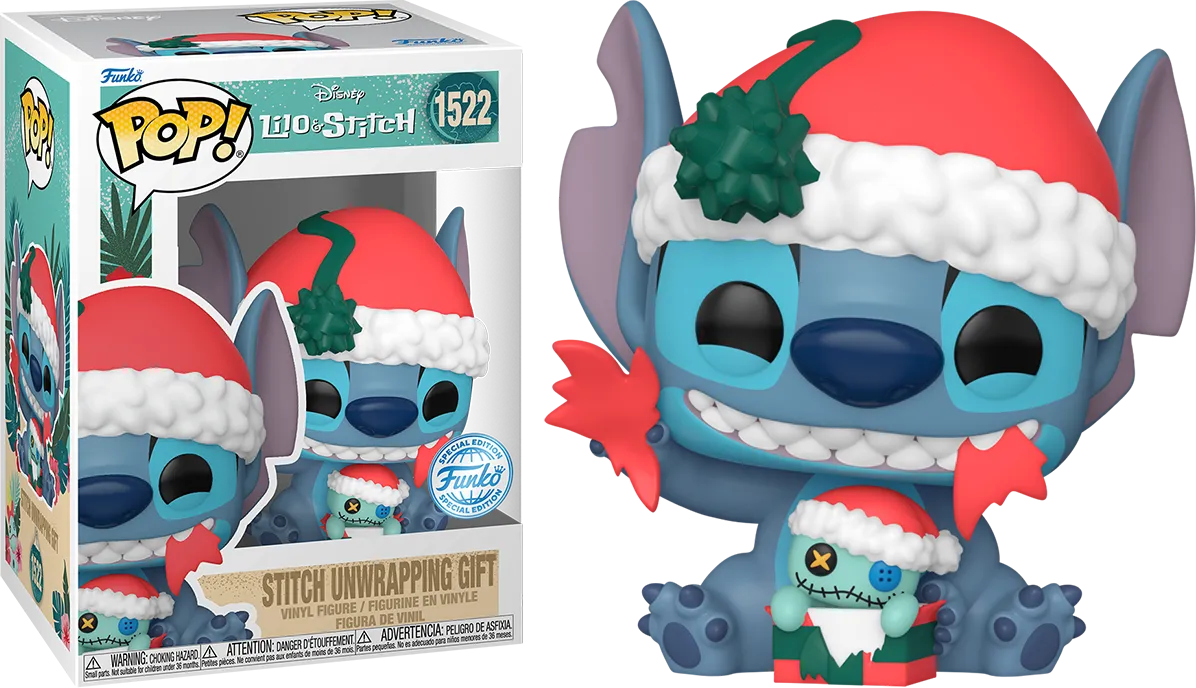 FUN82860 Lilo & Stitch - Stitch Unwrapping Gift US Exclusive Pop! Vinyl [RS] - Funko - Titan Pop Culture