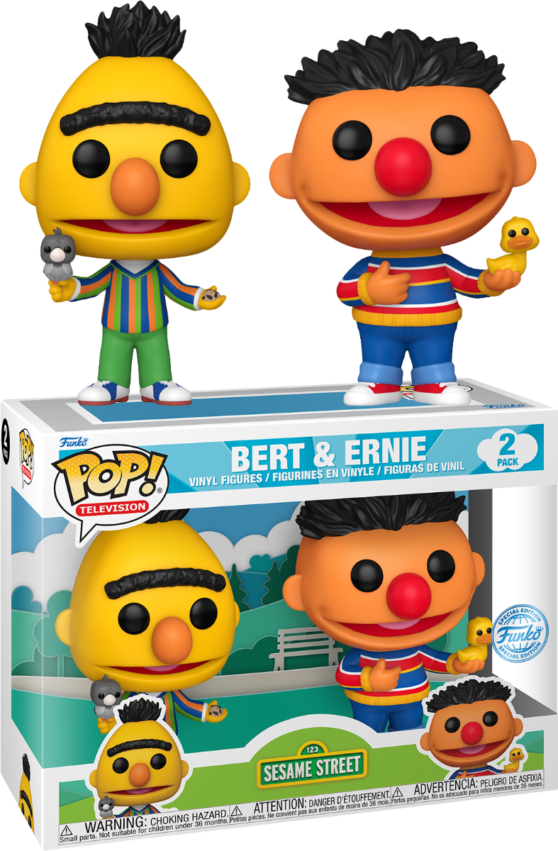 FUN82870 Sesame Street - Bert & Ernie US Exclusive Pop! Vinyl 2-Pack [RS] - Funko - Titan Pop Culture