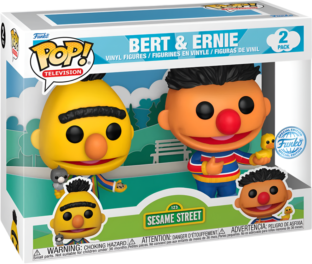 FUN82870 Sesame Street - Bert & Ernie US Exclusive Pop! Vinyl 2-Pack [RS] - Funko - Titan Pop Culture