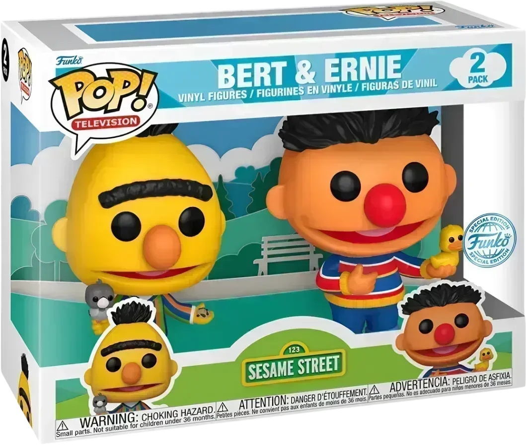 FUN82870 Sesame Street - Bert & Ernie US Exclusive Pop! Vinyl 2-Pack [RS] - Funko - Titan Pop Culture