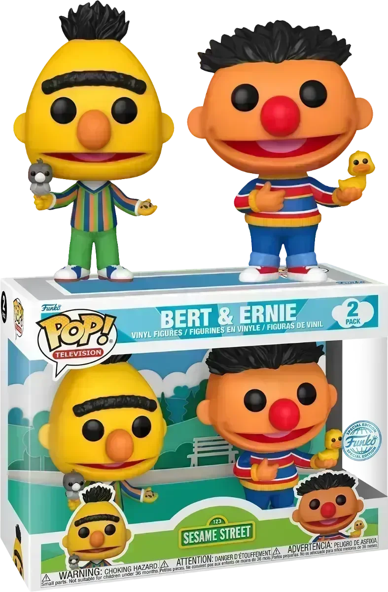 FUN82870 Sesame Street - Bert & Ernie US Exclusive Pop! Vinyl 2-Pack [RS] - Funko - Titan Pop Culture