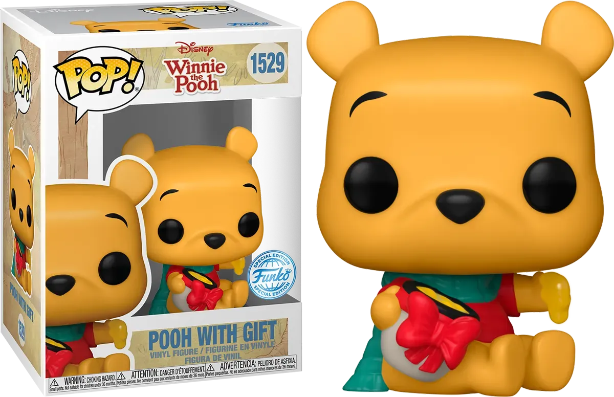 FUN82876 Winnie the Pooh - Pooh with gift US Exclusive Pop! Vinyl [RS] - Funko - Titan Pop Culture