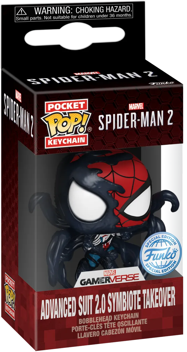 FUN82878 Spiderman 2 (VG 2023) - Advanced Suit 2.0 (Symbiote Takeover) US Exclusive Pop! Keychain [RS] - Funko - Titan Pop Culture