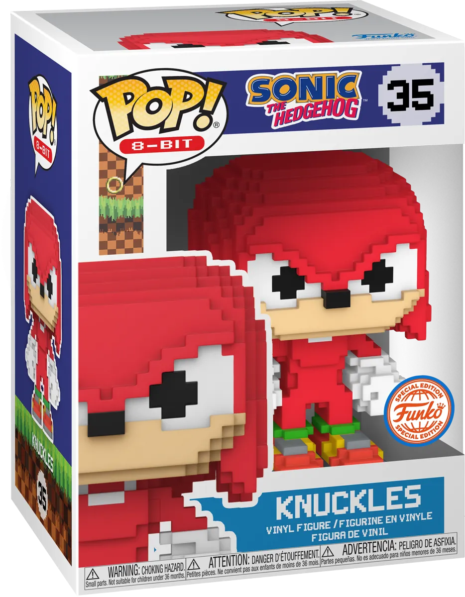 FUN83034 Sonic the Hedgehog - Knuckles 8-Bit US Exclusive Pop! Vinyl [RS] - Funko - Titan Pop Culture