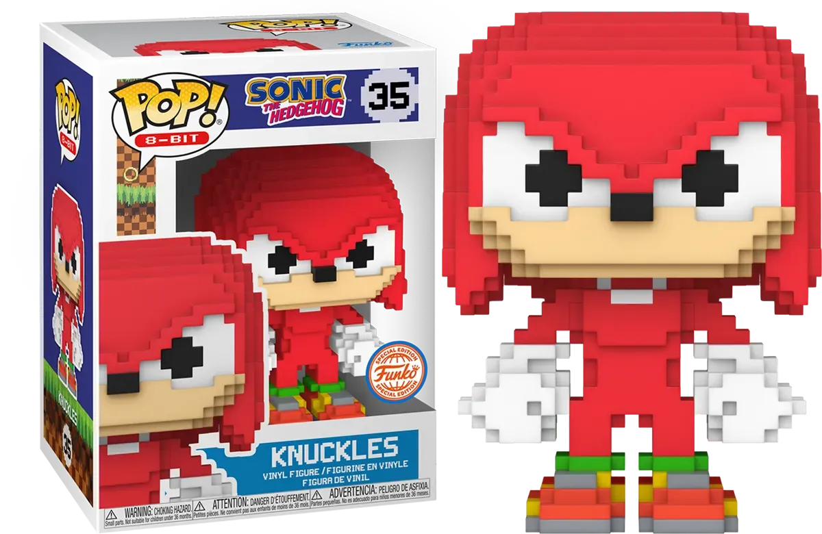 FUN83034 Sonic the Hedgehog - Knuckles 8-Bit US Exclusive Pop! Vinyl [RS] - Funko - Titan Pop Culture