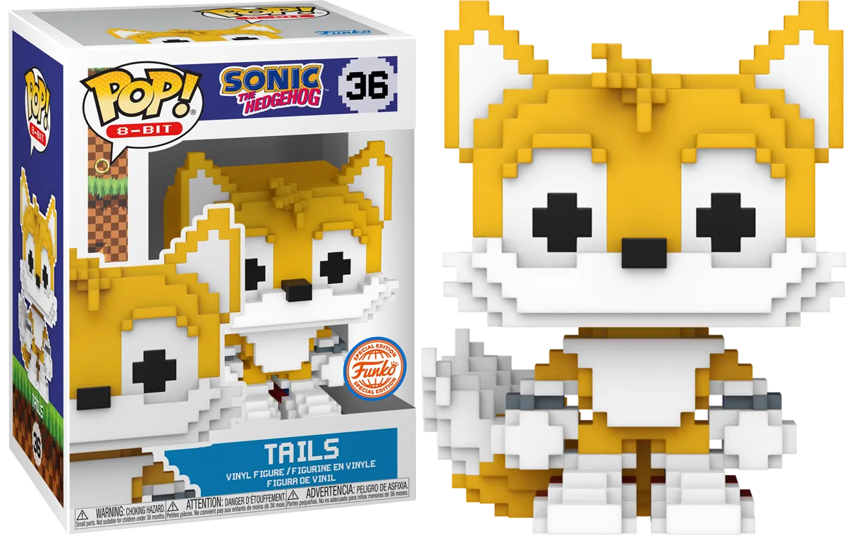 FUN83036 Sonic the Hedgehog - Tails 8-Bit US Exclusive Pop! Vinyl [RS] - Funko - Titan Pop Culture