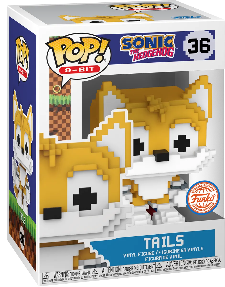 FUN83036 Sonic the Hedgehog - Tails 8-Bit US Exclusive Pop! Vinyl [RS] - Funko - Titan Pop Culture