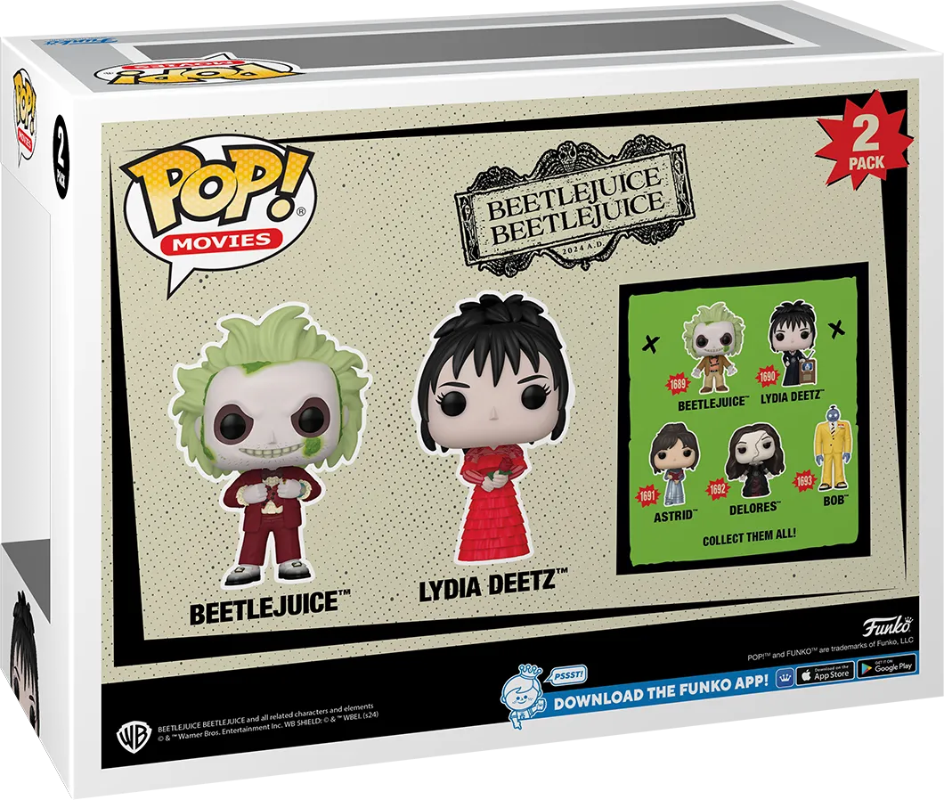 FUN83087 Beetlejuice Beetlejuice - Beetlejuice & Lydia Deetz Pop! Vinyl 2-Pack - Funko - Titan Pop Culture