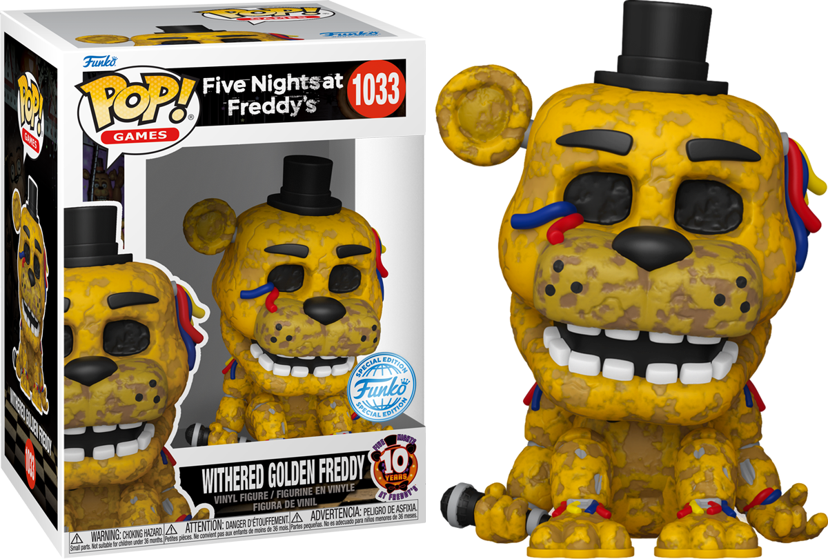 FUN83091 Five Nights at Freddy's - Withered Golden Freddy US Exclusive Pop! Vinyl [RS] - Funko - Titan Pop Culture