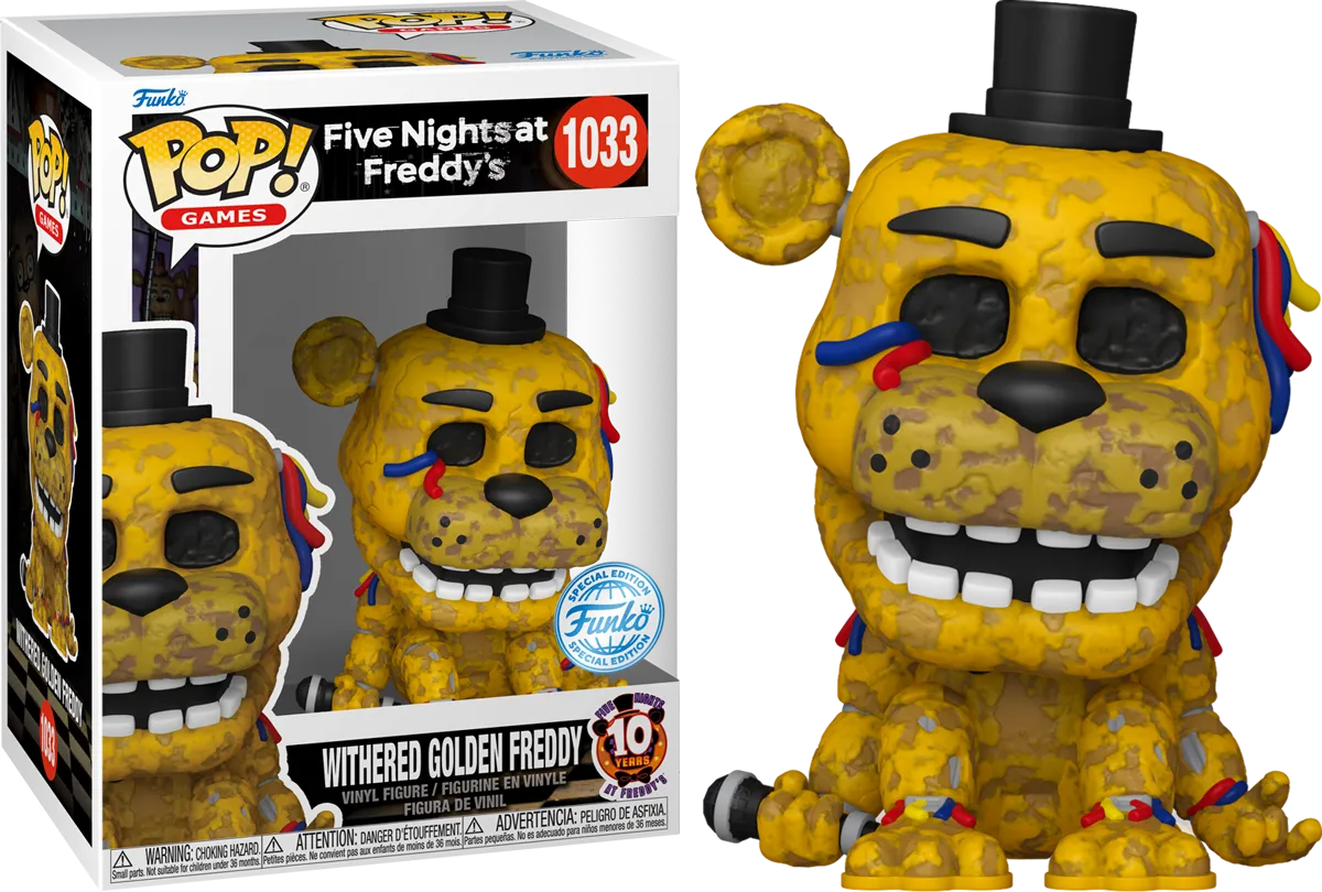 FUN83091 Five Nights at Freddy's - Withered Golden Freddy US Exclusive Pop! Vinyl [RS] - Funko - Titan Pop Culture