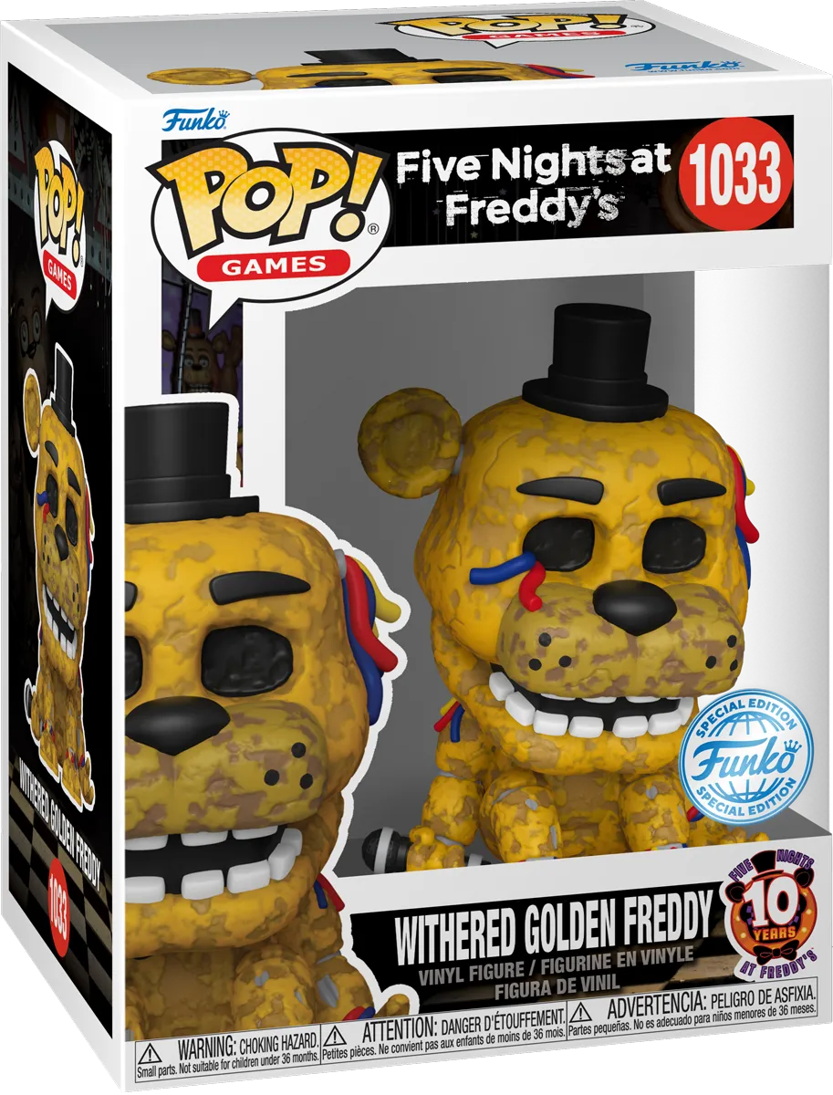 FUN83091 Five Nights at Freddy's - Withered Golden Freddy US Exclusive Pop! Vinyl [RS] - Funko - Titan Pop Culture