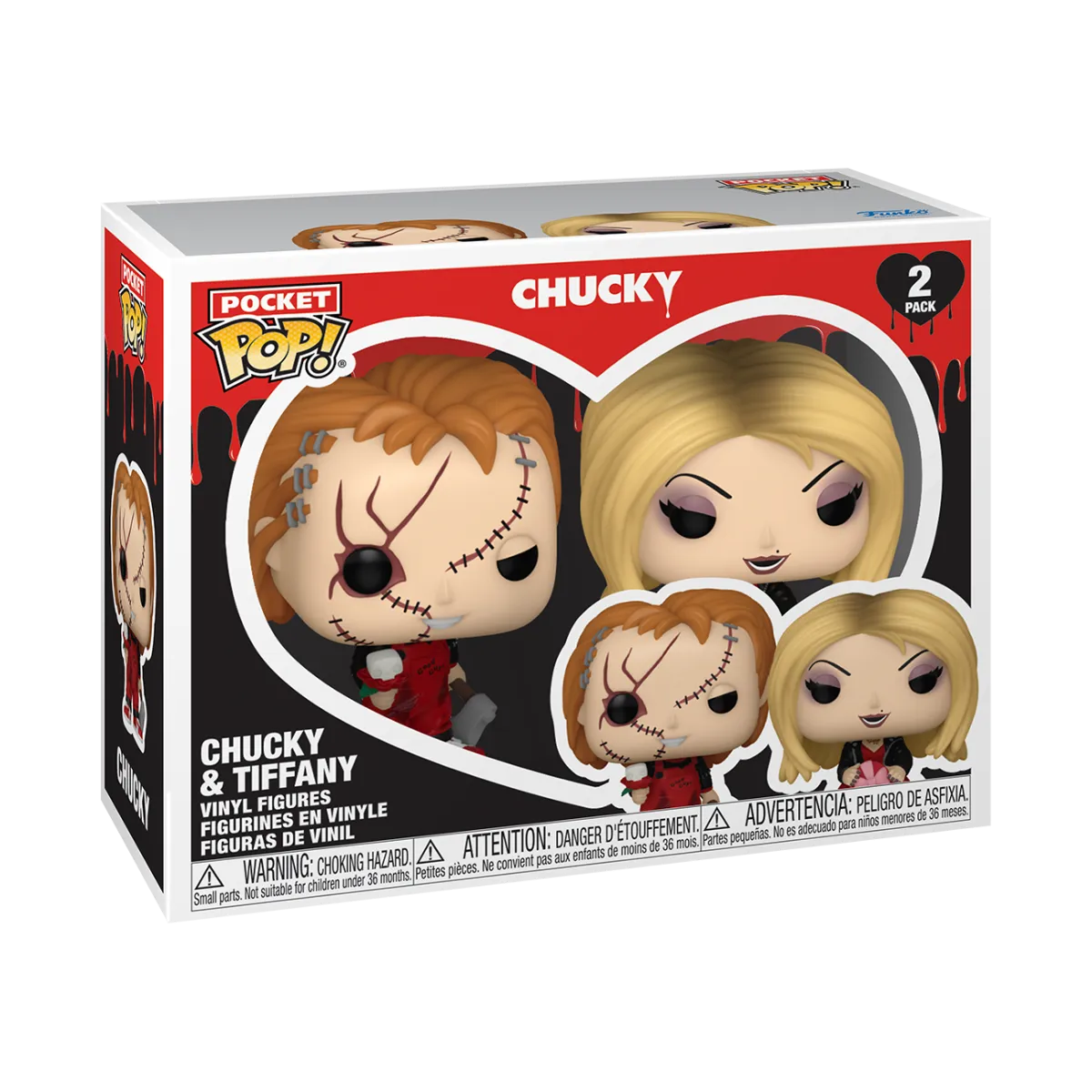 FUN83101 Child's Play - Chucky & Tiffany Valentines Pocket Pop! 2-Pack - Funko - Titan Pop Culture