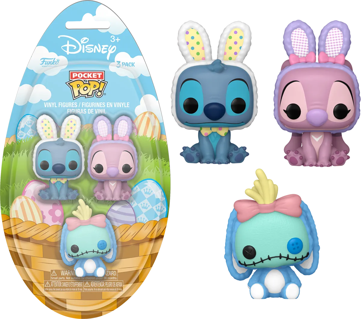 FUN83110 Lilo & Stitch - Easter Pocket Pop! 3-Pack - Funko - Titan Pop Culture