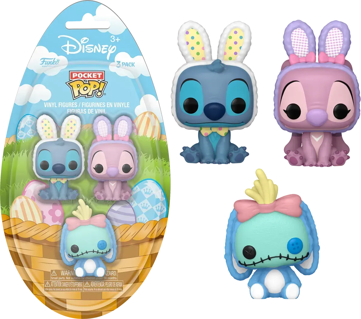 FUN83110 Lilo & Stitch - Easter Pocket Pop! 3-Pack - Funko - Titan Pop Culture