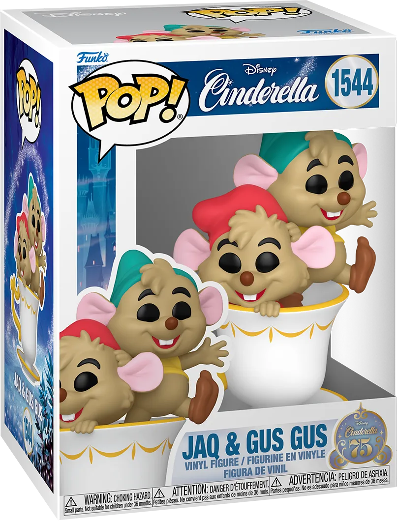 FUN83458 Cinderella (1950): 75th Anniversary - Jaq & Gus Gus in Cup Pop! Vinyl - Funko - Titan Pop Culture