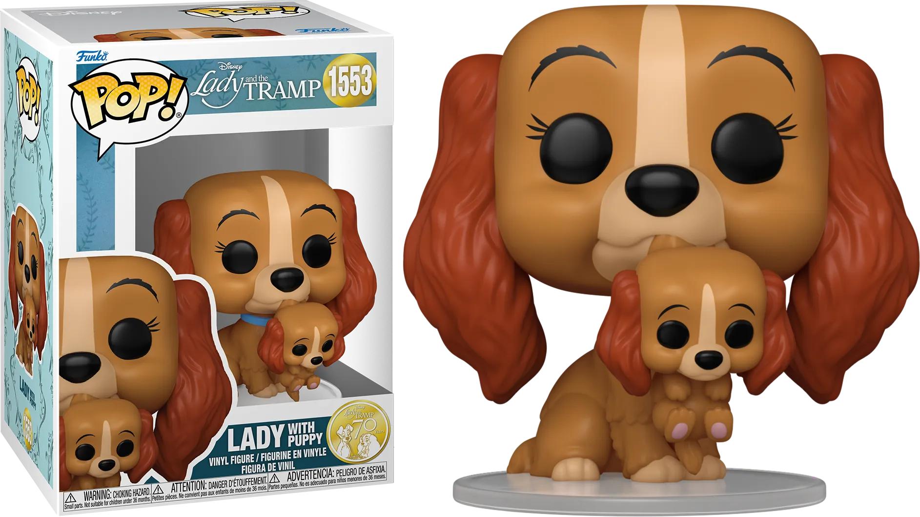 FUN83568 Lady & The Tramp: 70th Anniversary - Lady with Puppy Pop! Vinyl - Funko - Titan Pop Culture