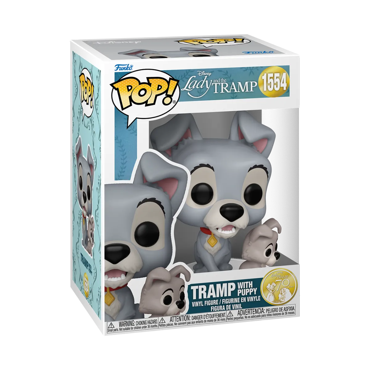 FUN83569 Lady & The Tramp: 70th Anniversary - Tramp with Puppy Pop! Vinyl - Funko - Titan Pop Culture