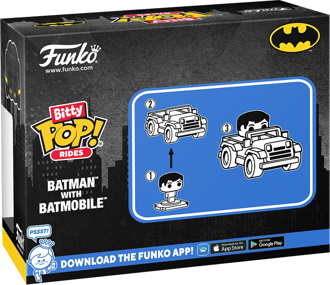 FUN83621 Batman - Batman with Batmobile Bitty Pop! Ride - Funko - Titan Pop Culture