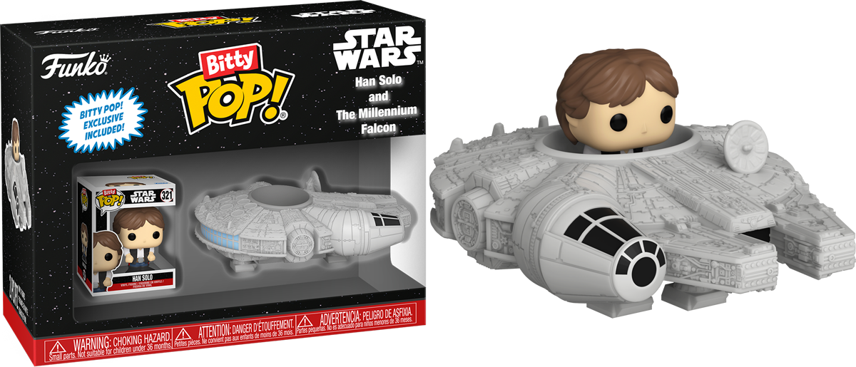 FUN83623 Star Wars - Han Solo with Millenium Falcon Bitty Pop! Ride - Funko - Titan Pop Culture