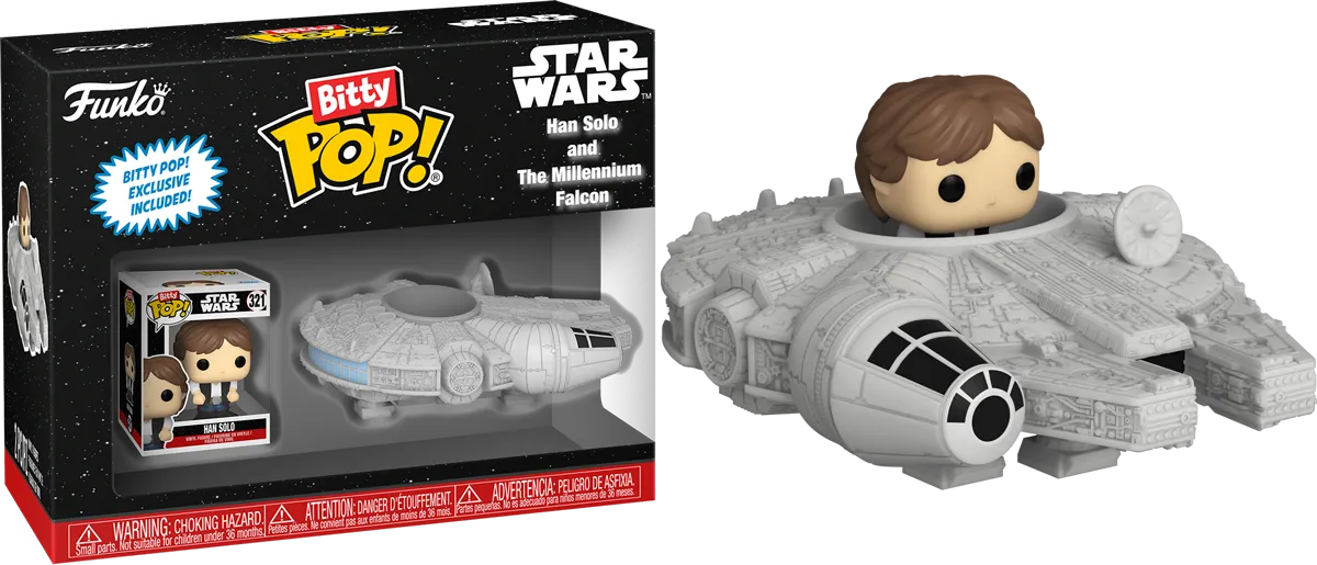 FUN83623 Star Wars - Han Solo with Millenium Falcon Bitty Pop! Ride - Funko - Titan Pop Culture