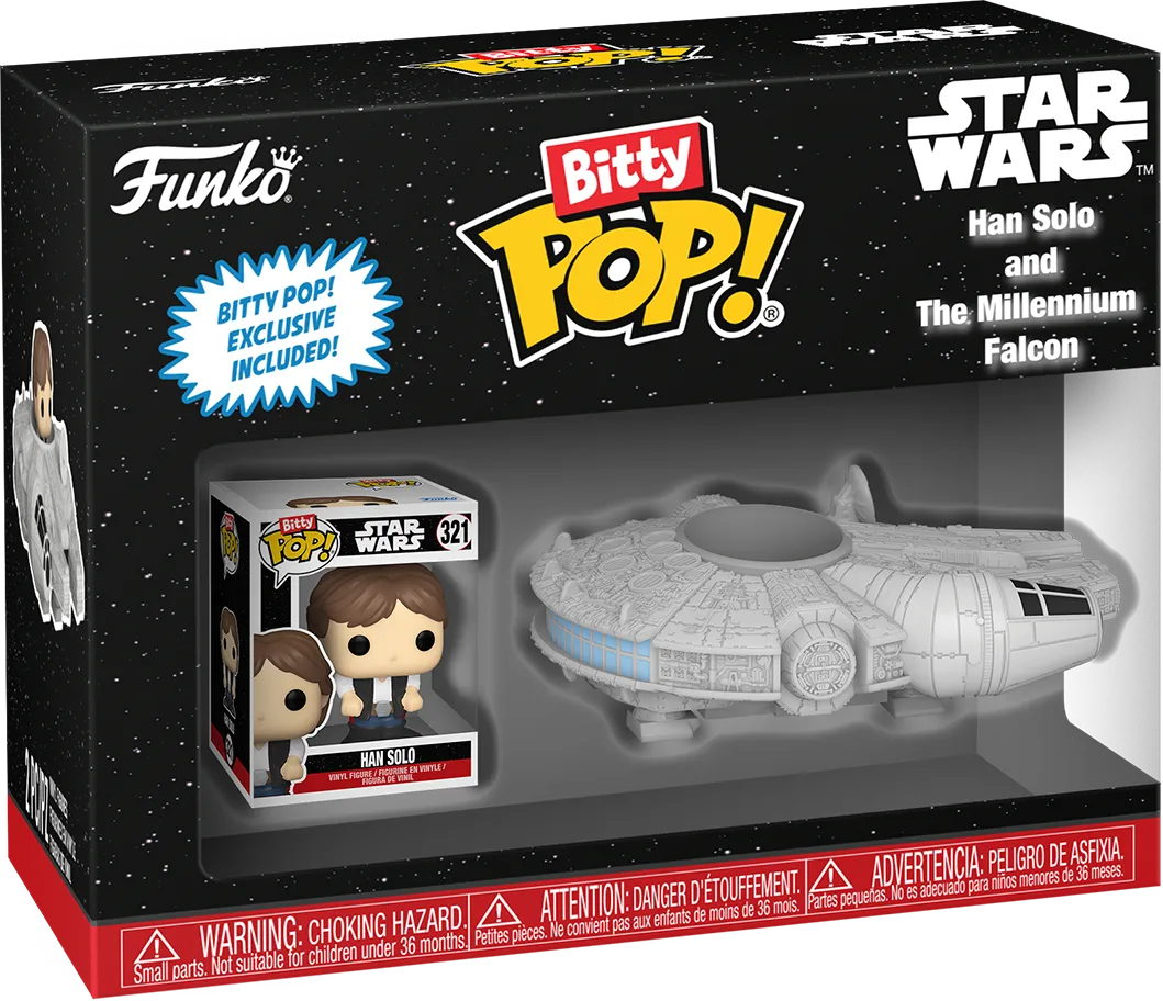 FUN83623 Star Wars - Han Solo with Millenium Falcon Bitty Pop! Ride - Funko - Titan Pop Culture