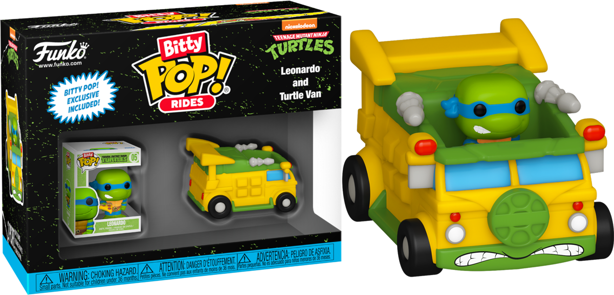 FUN83626 Teenage Mutant Ninja Turtles - Leonardo with Teenage Mutant Ninja Turtles Van Bitty Pop! Ride - Funko - Titan Pop Culture