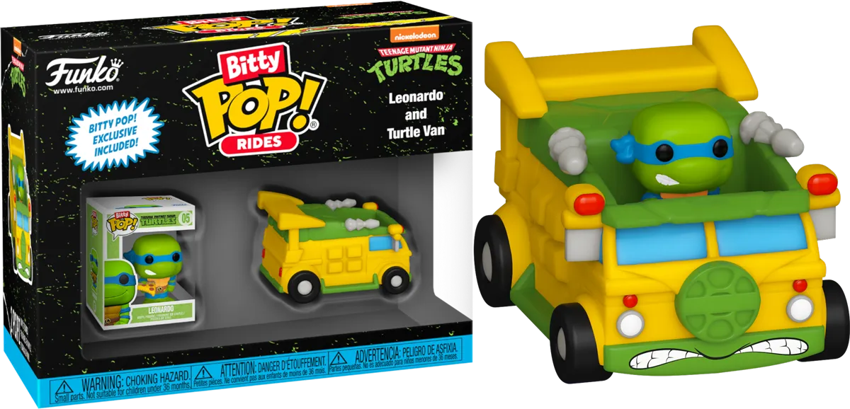 FUN83626 Teenage Mutant Ninja Turtles - Leonardo with Teenage Mutant Ninja Turtles Van Bitty Pop! Ride - Funko - Titan Pop Culture