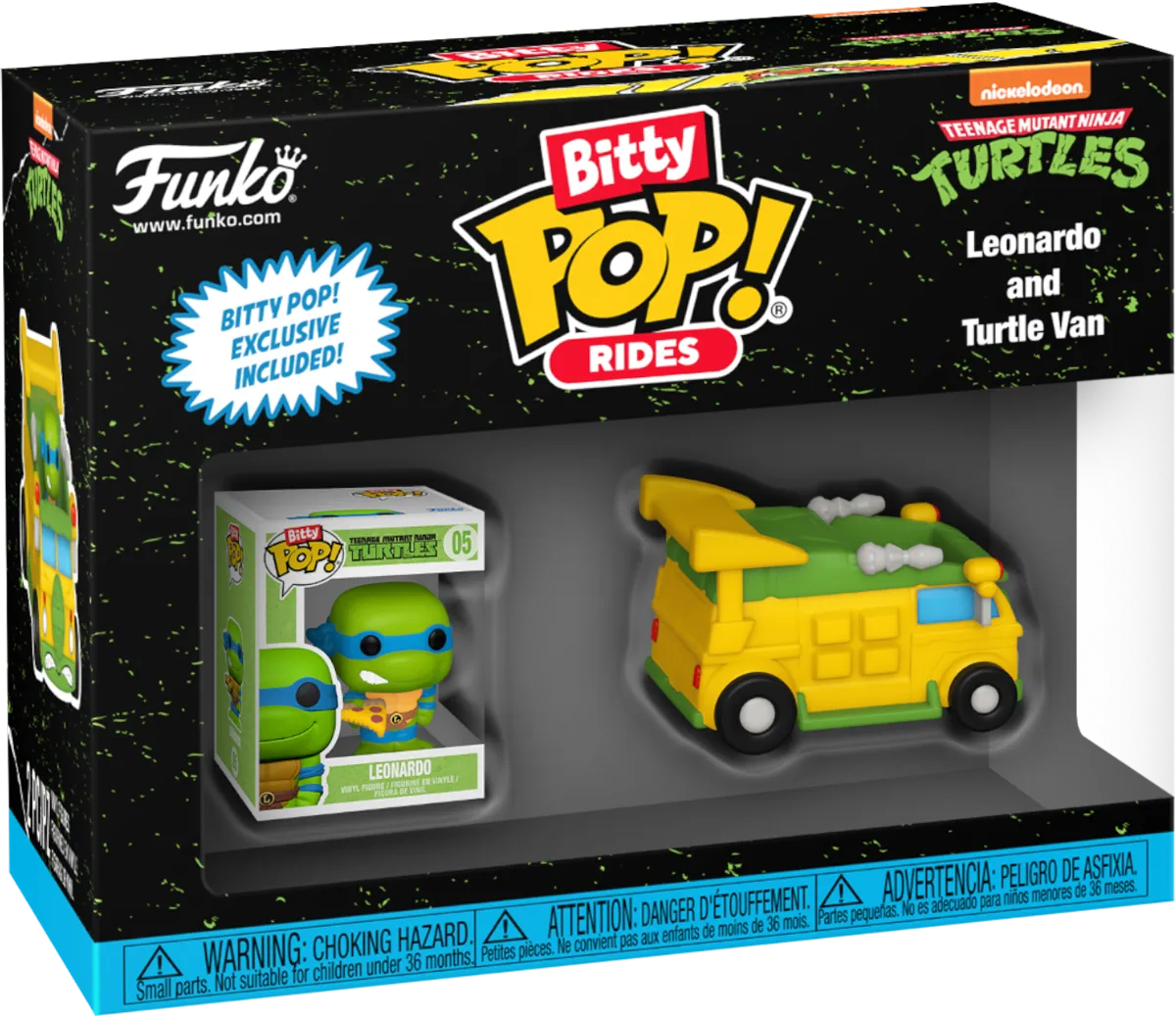 FUN83626 Teenage Mutant Ninja Turtles - Leonardo with Teenage Mutant Ninja Turtles Van Bitty Pop! Ride - Funko - Titan Pop Culture