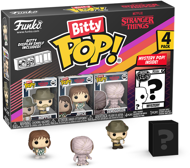 FUN83664 Stranger Things - Hopper Bitty Pop! 4-Pack - Funko - Titan Pop Culture