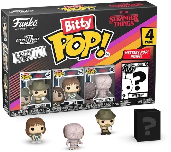 FUN83664 Stranger Things - Hopper Bitty Pop! 4-Pack - Funko - Titan Pop Culture