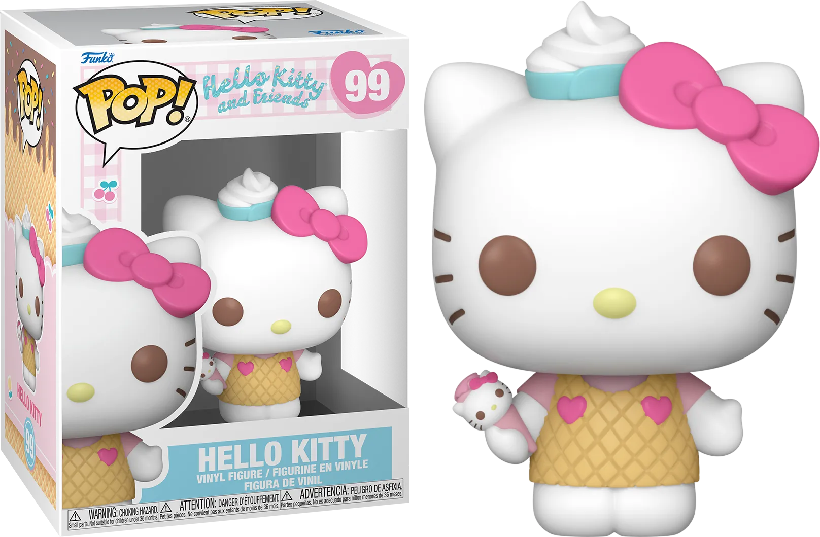 FUN83694 Hello Kitty - Hello Kitty (Ice-cream Cone) Pop! Vinyl - Funko - Titan Pop Culture