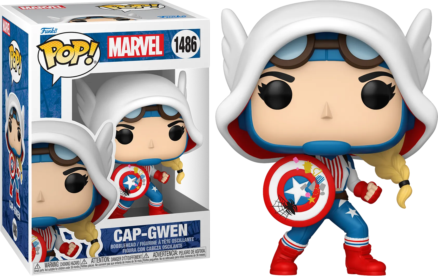 FUN83724 Marvel Comics: Gwen-Verse - Cap-Gwen Pop! Vinyl - Funko - Titan Pop Culture