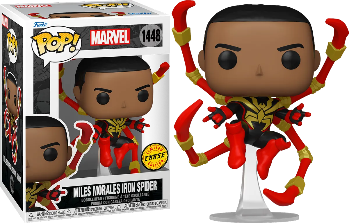 FUN83753BUNDLE Marvel Comics - Miles Morales Iron Spider Pop! Vinyl - Chase Bundle / Case - Funko - Titan Pop Culture