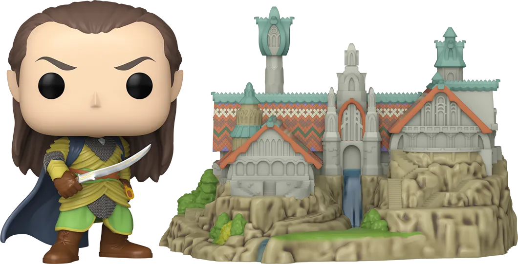 FUN83787 The Lord of the Rings - Elrond with Rivendell Pop! Town - Funko - Titan Pop Culture