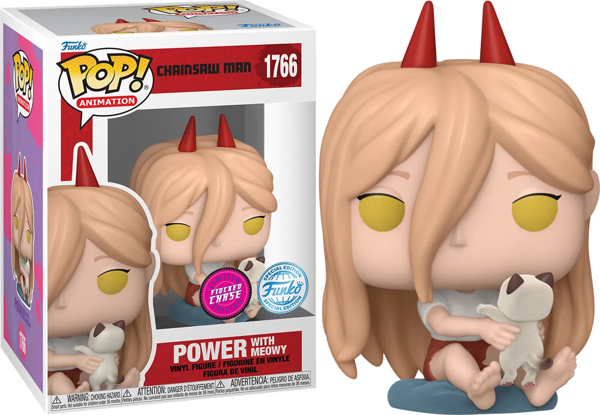 FUN84413 Chainsaw Man - Power with Meowy (with chase) US Exclusive Pop! Vinyl [RS] - Funko - Titan Pop Culture