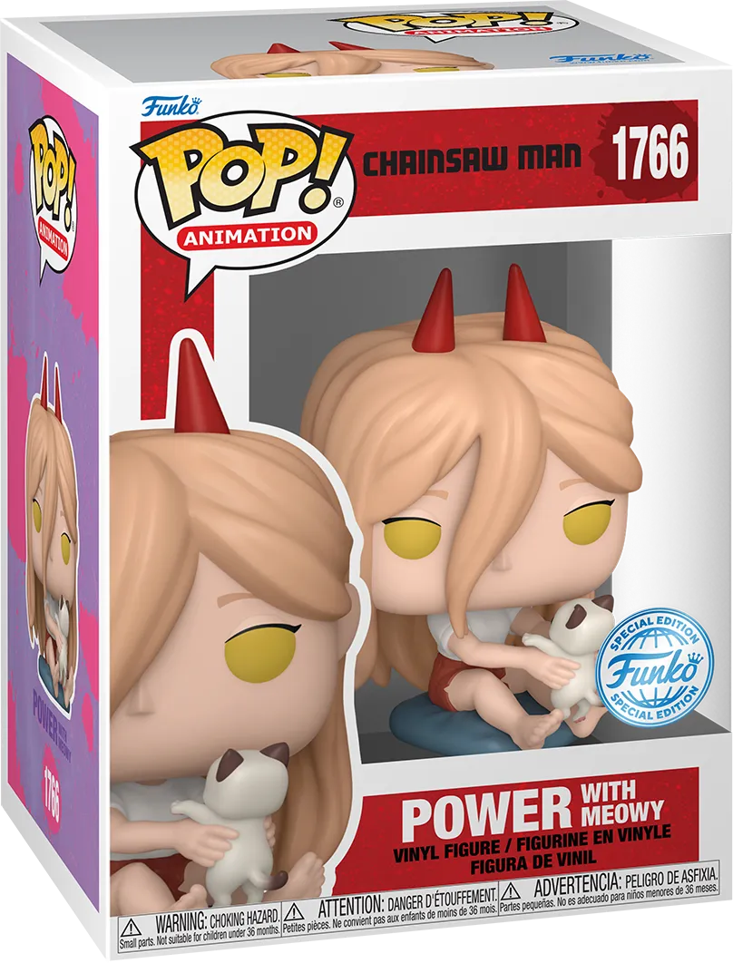 FUN84413 Chainsaw Man - Power with Meowy (with chase) US Exclusive Pop! Vinyl [RS] - Funko - Titan Pop Culture